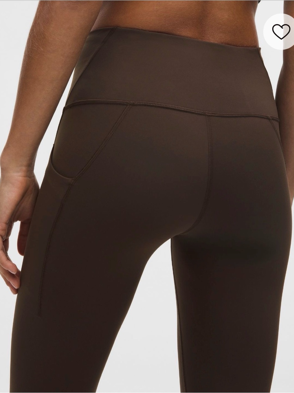 Lululemon- chocolate brown leggings w/pocket - Picture 6 of 6
